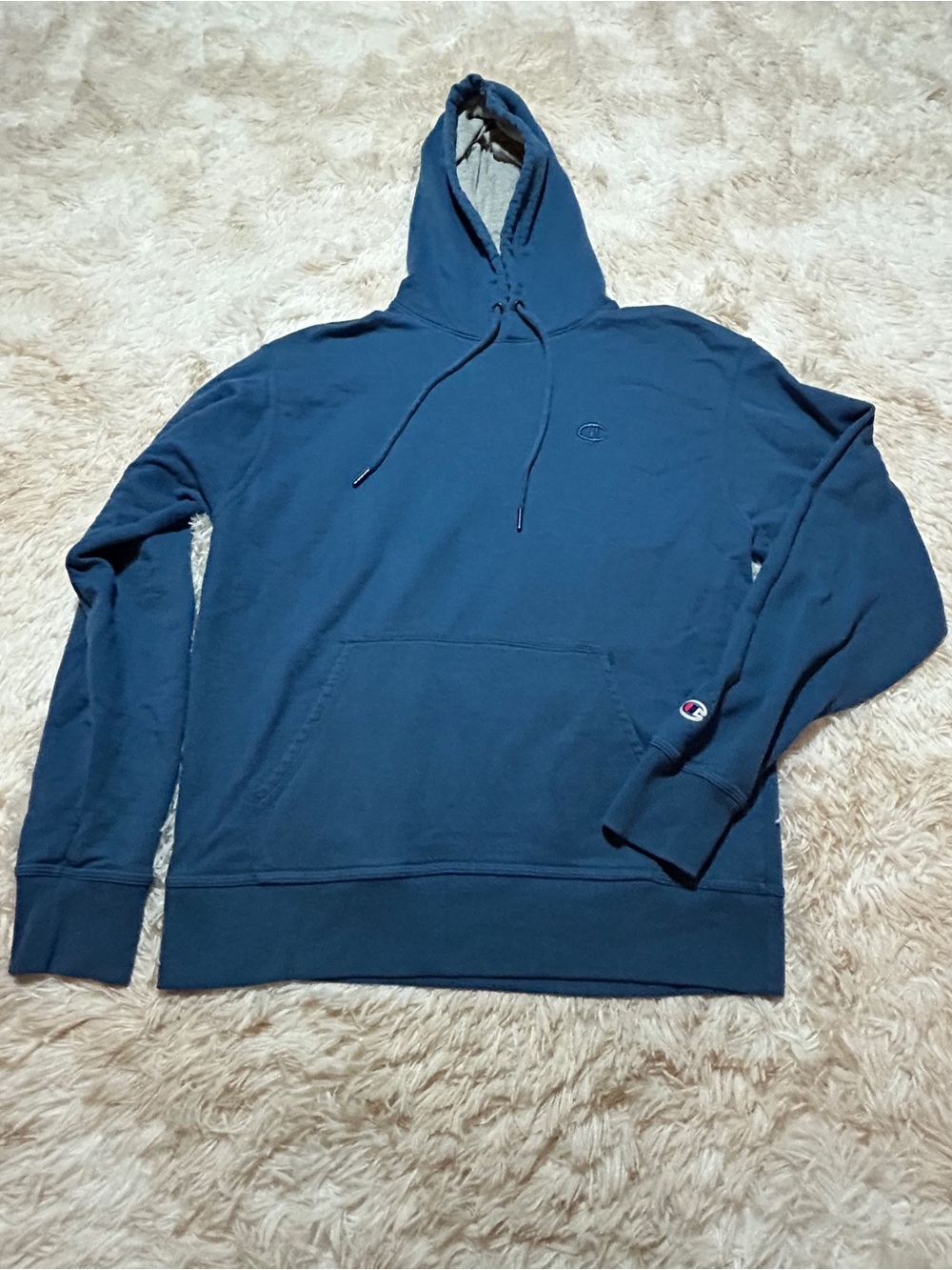 Champion Blue Pullover Hoodie with Kangaroo Pocket